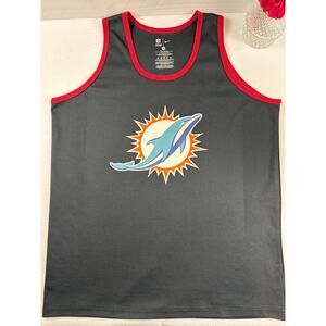Nike Miami Dolphins NFL Tank Top Size XL Grey Red 100% Cotton Jersey